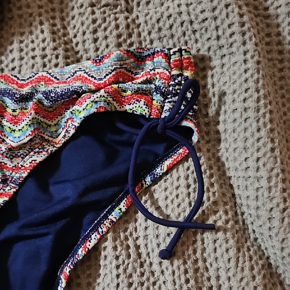 Mossimo Bikini Set Size M Colorful Tribal Print Tie Side Bottoms - Picture 4 of 8